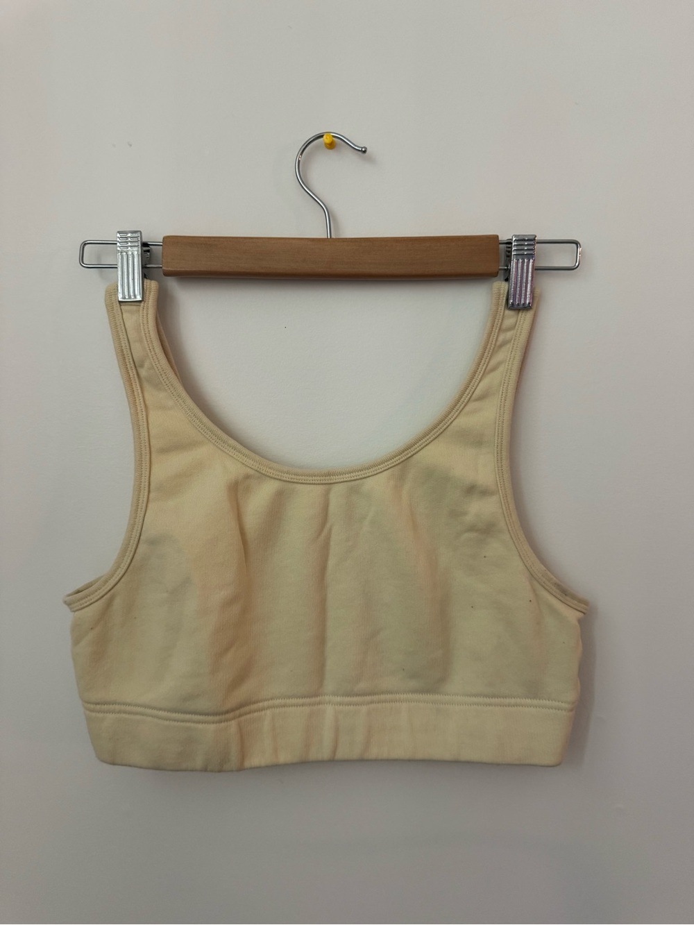 TNA Cream Stretch Cotton Bralette - Pale Yellow Cream